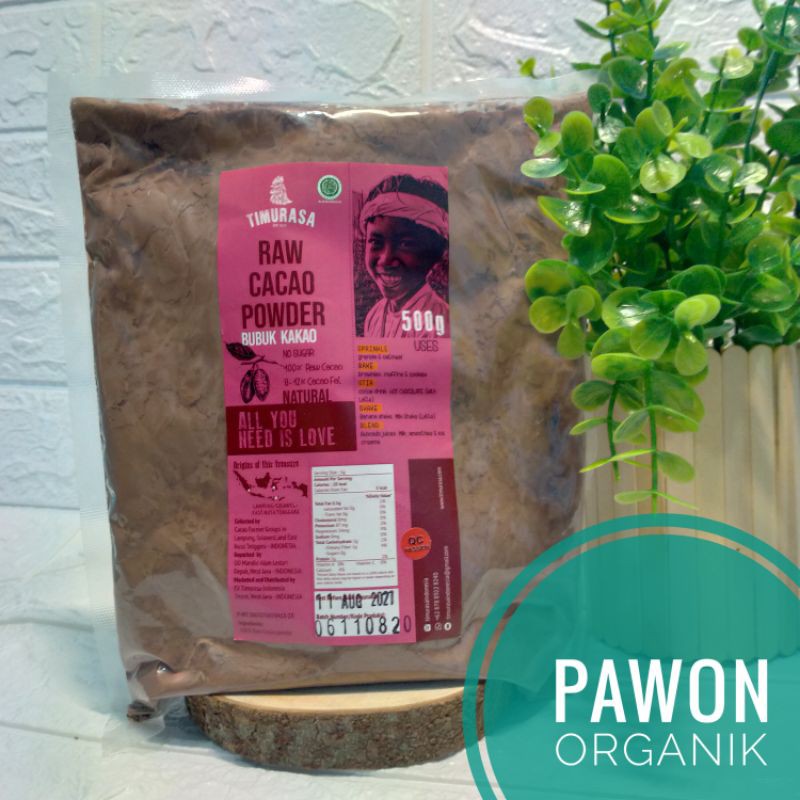 Timurasa Raw Cacao Powder 500gr Cokelat Bubuk Kakao Organik Bubuk Mentah 500 gr