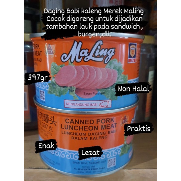 

397G MALING LUNCHEON MEAT DAGING BABI KALENG MA LING TTS 397GR