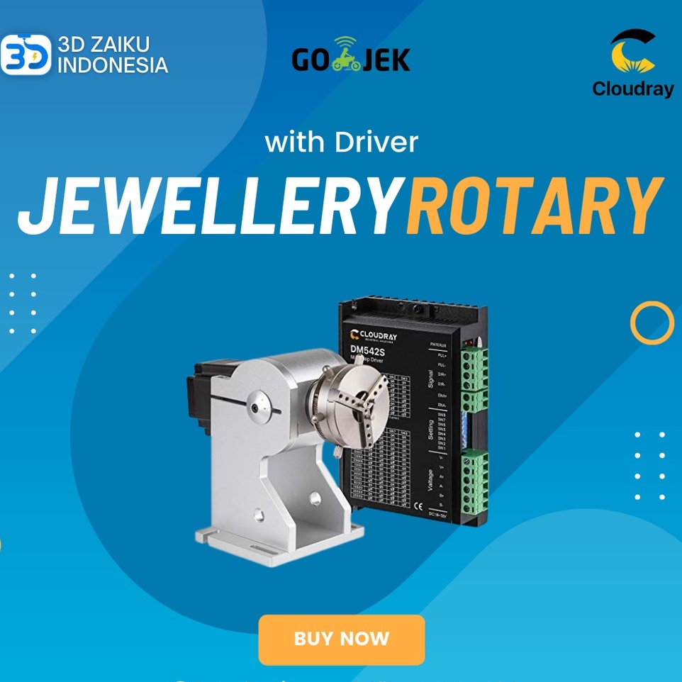 CloudRay Fiber Marking Jewellery Rotary Upgrade dengan Driver