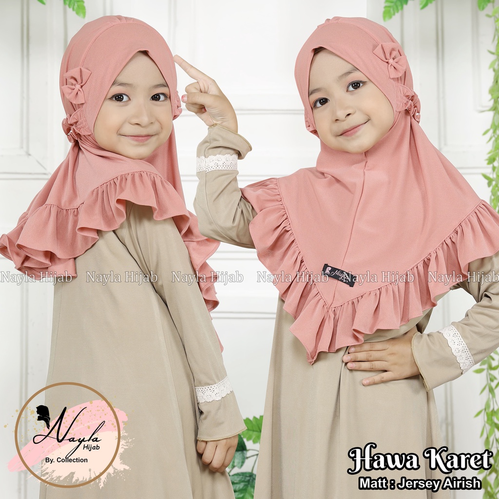 KERUDUNG INSTAN ANAK HAWA KARET 6 Bulan-4 Tahun JERSEY AIRIS HIJAB ANAK INSTAN NAYLA HIJA'B