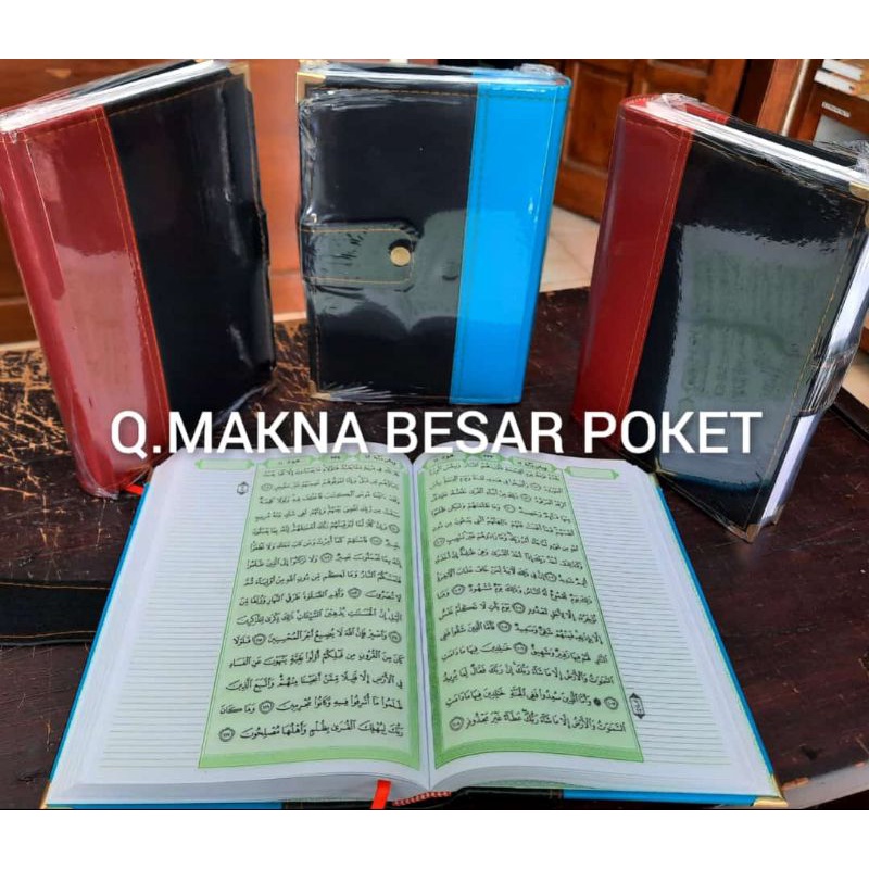 alQuran makna besar sampul polos, batik, poket, SBM kuning