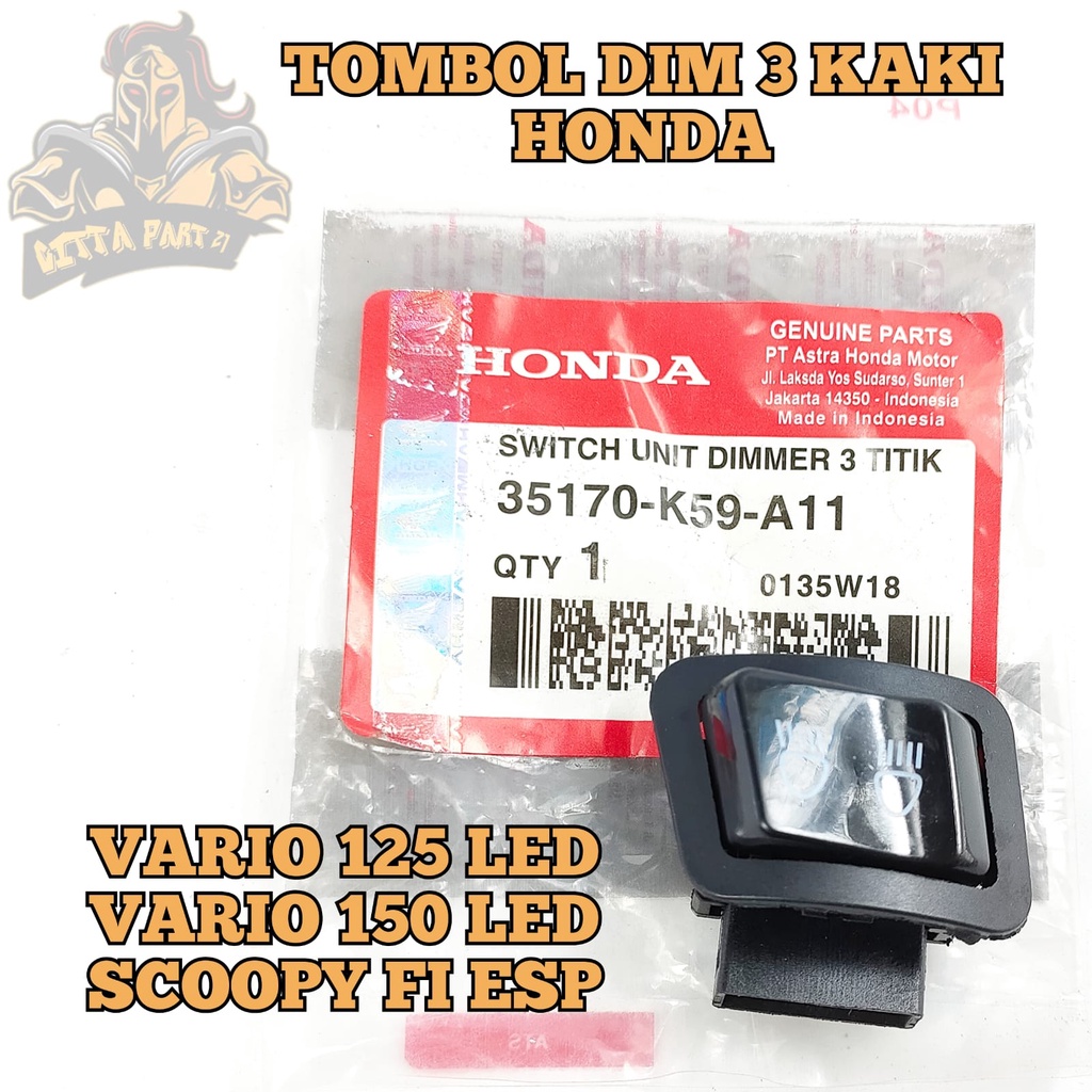 TOMBOL SWITCH LAMPU DIM 3 KAKI HONDA KUALITAS ASLI ORIGINAL HONDA PRESISI BERFUNGSI DENGAN BAIK AWET DAN DIJAMIN MANTAP VARIO 125 LED VARIO 150 LED SCOOPY FI ESP