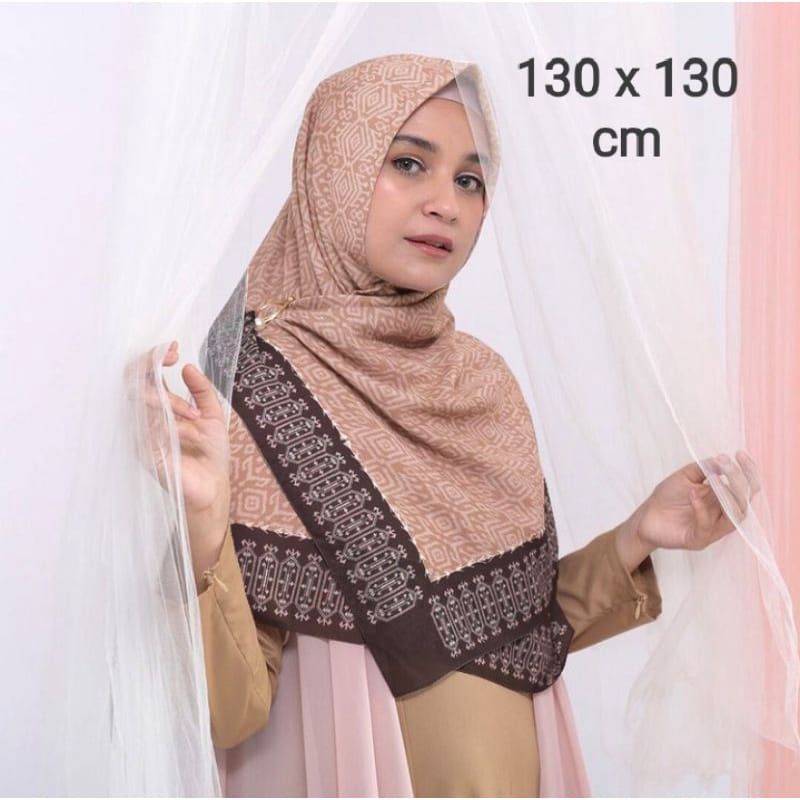 JILBAB SEGI EMPAT JUMBO MOTIF DENAY // 130 X 130 // ZAZKIYA // SHIREN SUNGKAR // KORAN ARAB VIRAL