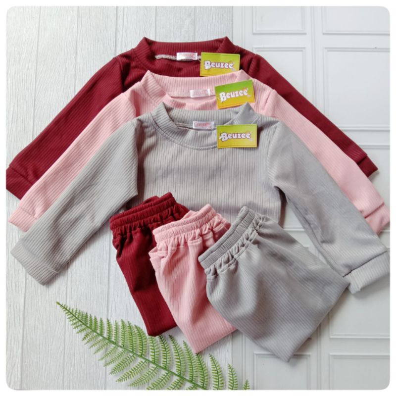 Setelan Anak Perempuan MILI Set Rok dan Baju MILI bahan Mango Knit Strecht 1-5 Tahun