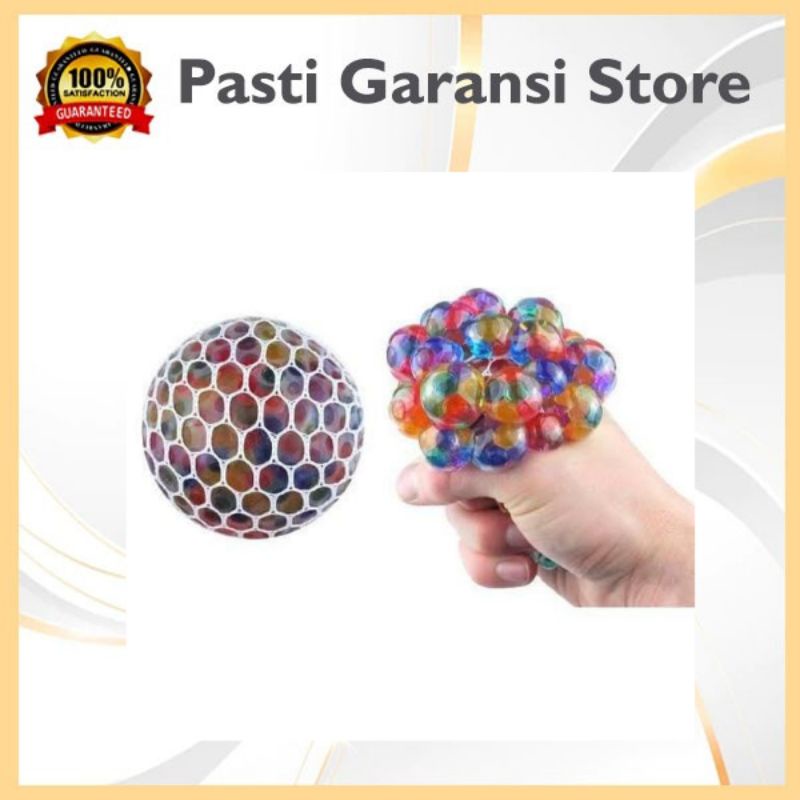 SQUISHY Mesh ball - AC 60 - Stress Ball mainan squishy squisy squishi squisi rainbow pelangi besar m