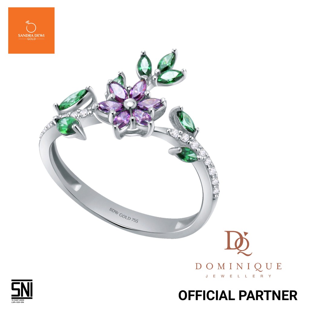 Cincin Sandra Dewi Gold Flower Garden Collections 3WSZ397