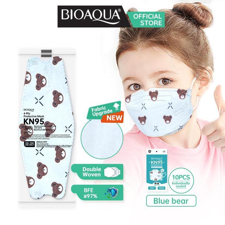 [KODE PRODUK 9BVZW9749] BIOAQUA Disposable Anak Mask EVO Masker wajah Kids 4ply 10pcs