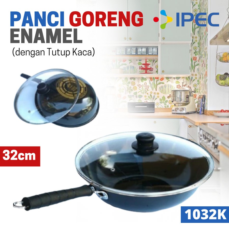 Panci Wajan penggorengan Serbaguna Panci 30/32CM Panci set Wajan plus Tutup Kaca G-1032K 4030 1034K