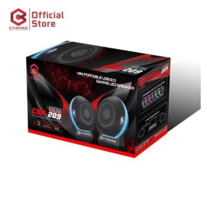 Speaker pc gaming 2.0 cyborg wired Usb 3.5mm stereo bass surround led for laptop hp ipad tab mac-book xiberia csp-209