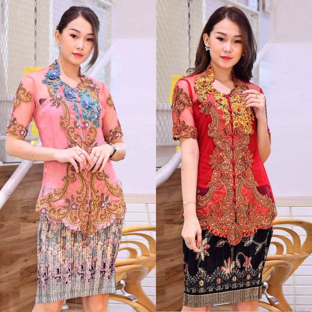 Setelan Kebaya Payet Bordir Melati Black dan Lainnya