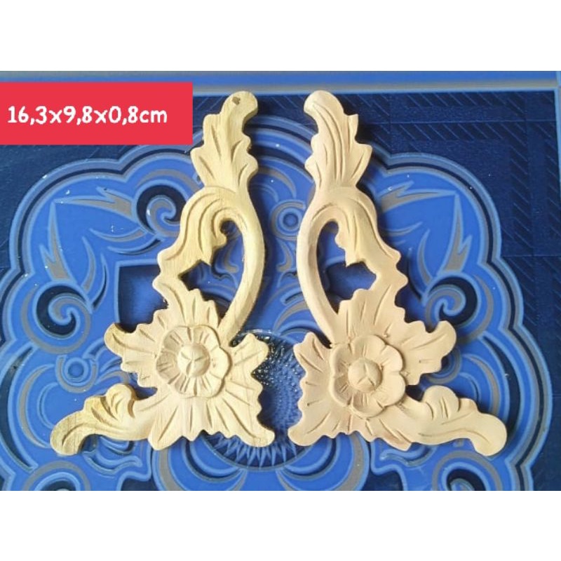 ornamen ukir mebel sudut siku kayu