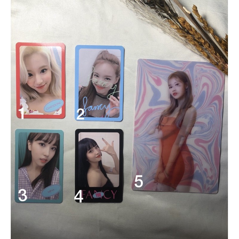 OFFICIA PHOTOCARD&LENTI TWICE FANCY CHAEYOUNG,NAYEON,MINA,MOMO.