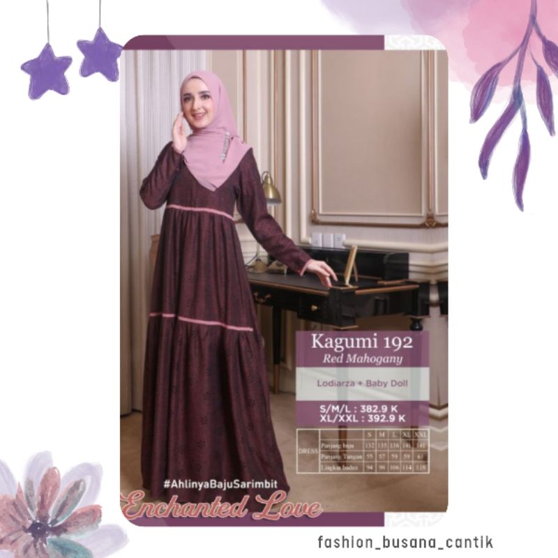 Kagumi 192 by Ethica Baju Muslim Gamis Wanita Dewasa Dress Pesta bahan Lodiarza + Babydoll