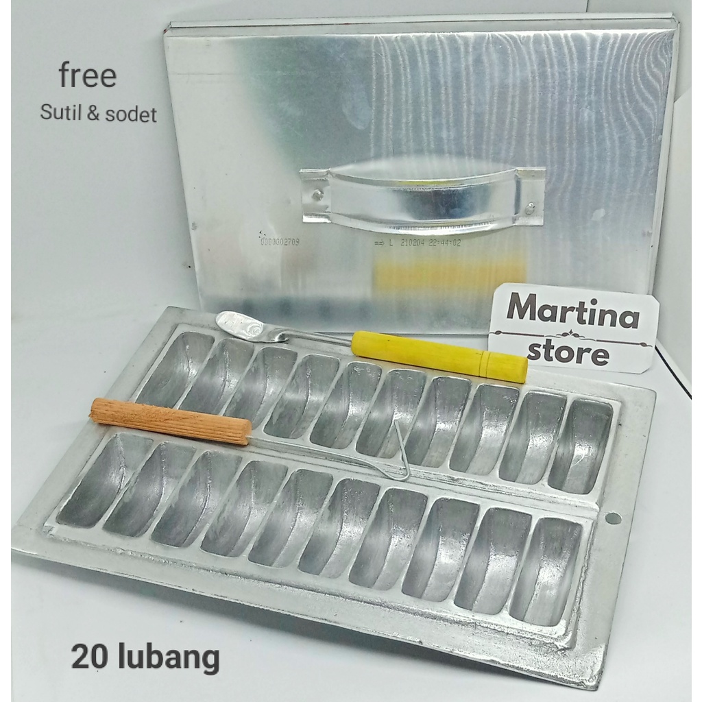 1 set cetakan kue pancong/pukis/banros 20 lubang free sutilan dan sodet murah