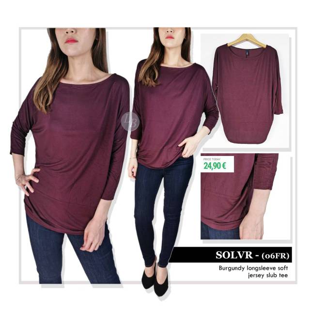 S oliver burgundy long sleeve blouse