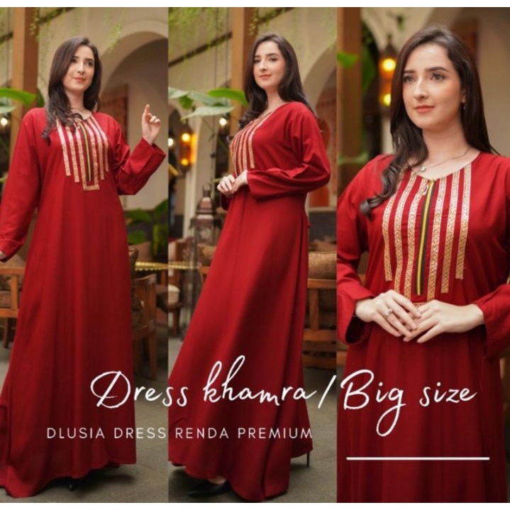 Dress Khamra Jumbo Bigsize Dlusia Dress Renda Premium Terbaru