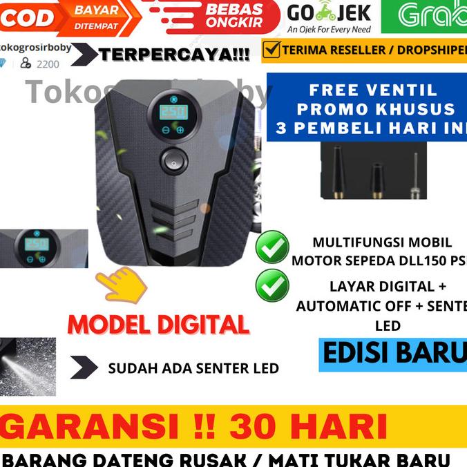 Pompa Ban Mobil Sepeda Motor Elektrik Portable Serbaguna 12V INFLATOR