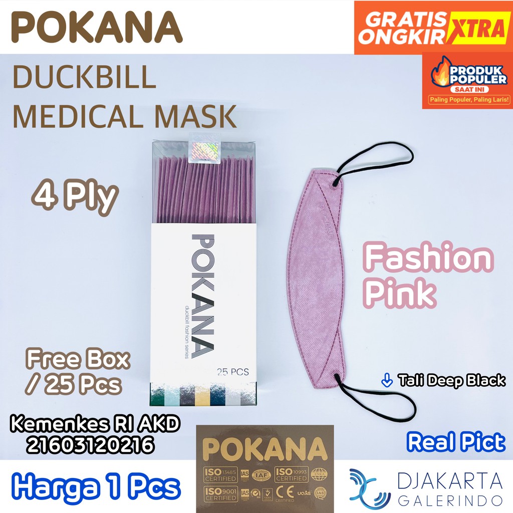 Masker POKANA Duckbill 4Ply Medical Mask - Colour Series &amp; Fashion Series