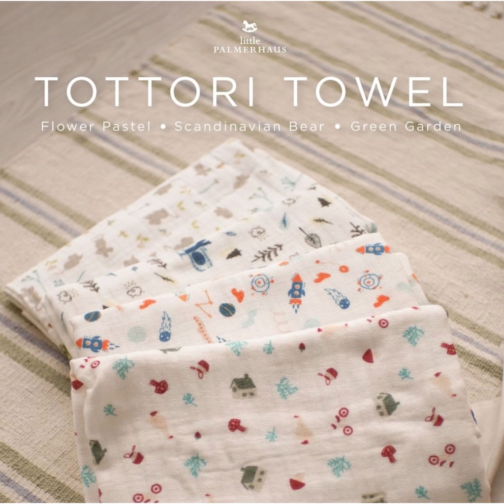 Little Palmerhaus Tottori Baby Towel - Handuk Mandi Anak Bayi Lucu Motif Serap Soft Lembut Halus