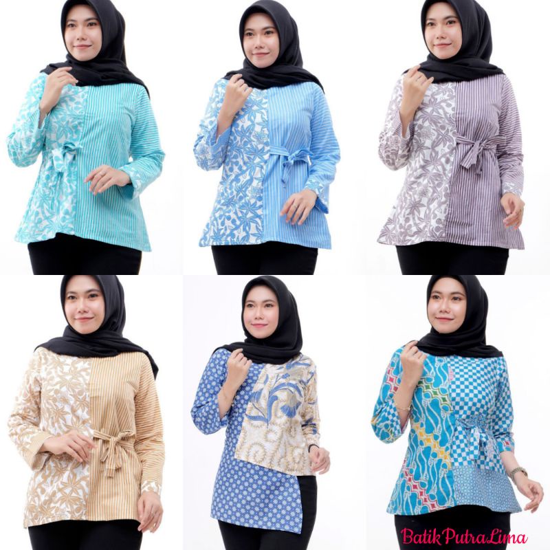 Batik BLUSE soft MODERN wanita Kenongo Kemeja Tosca