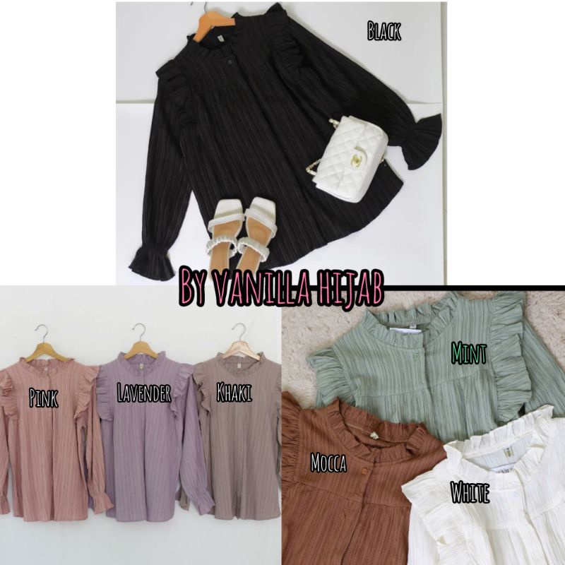 SIAP KRIIM..COCO PLEATS BLOUSE BY VANILLA HIJAB