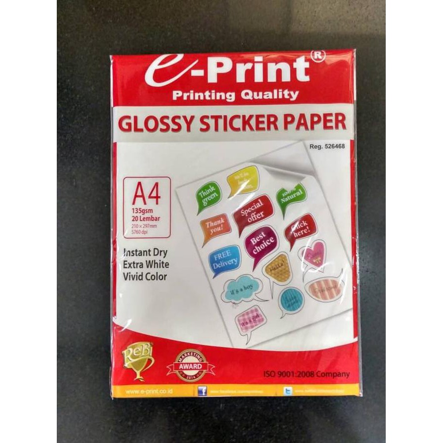 

HOT SALE|BEST SALLER Glossy Sticker Photo Paper A4 135 GSM Isi 20 Lembar Kertas Stiker