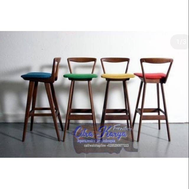Kursi cafe kayu jati furniture jepara bar stooll