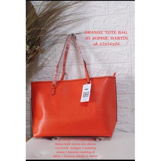 TOTEBAG ORANGE SOPHIE MARTIN PARIS TERBARU PROMO OFFICIAL TAS JINJING BESAR TAS WANITA TAS KERJA SHO
