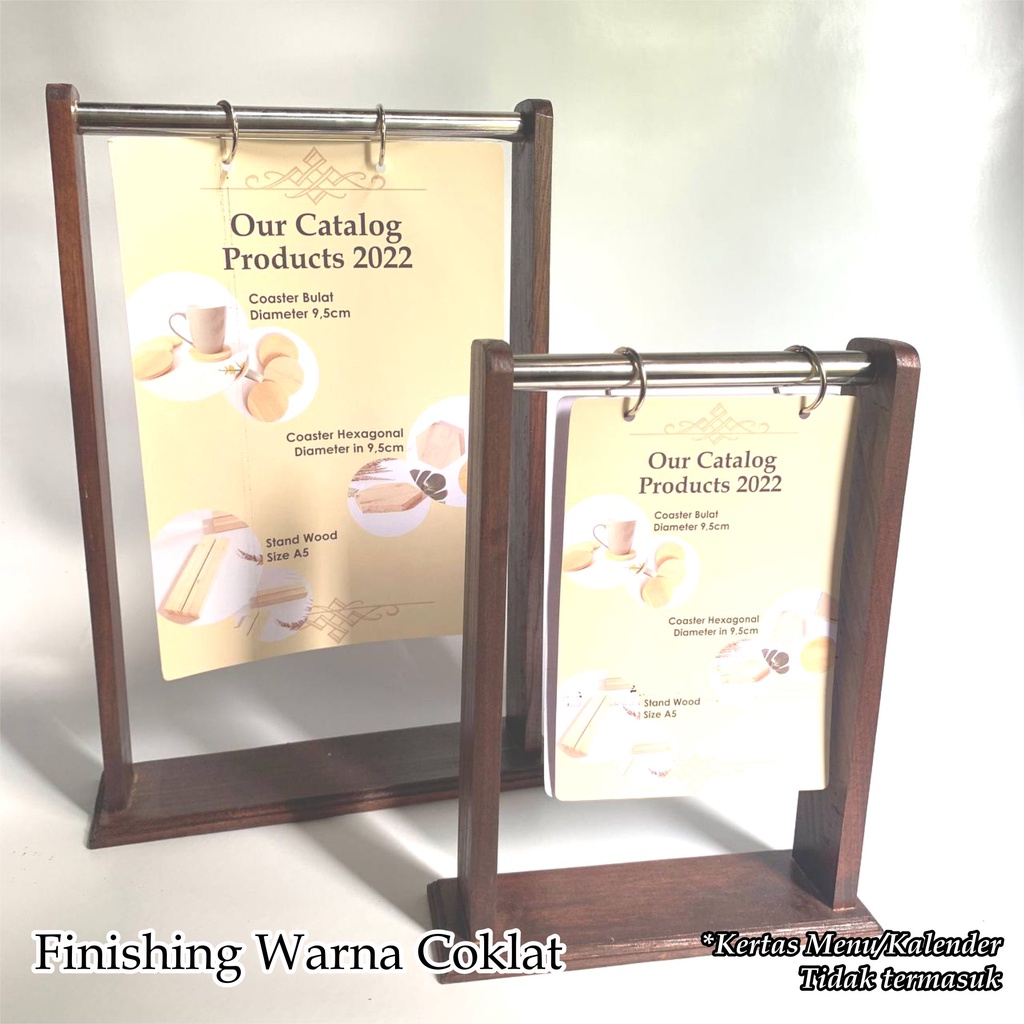 Stand Menu Stainless Ukuran A5 Menu Stand Nomor Meja