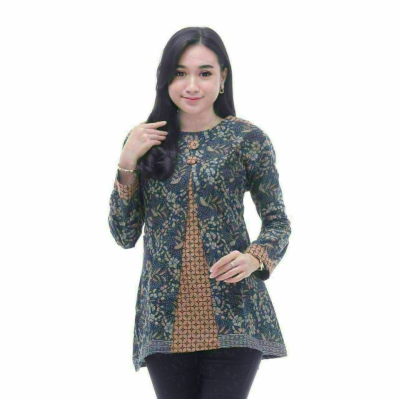 tey-17 Batik Wanita ASJ SA HRB026 Kenogo Kemeja Tosca Pendek-Model 14