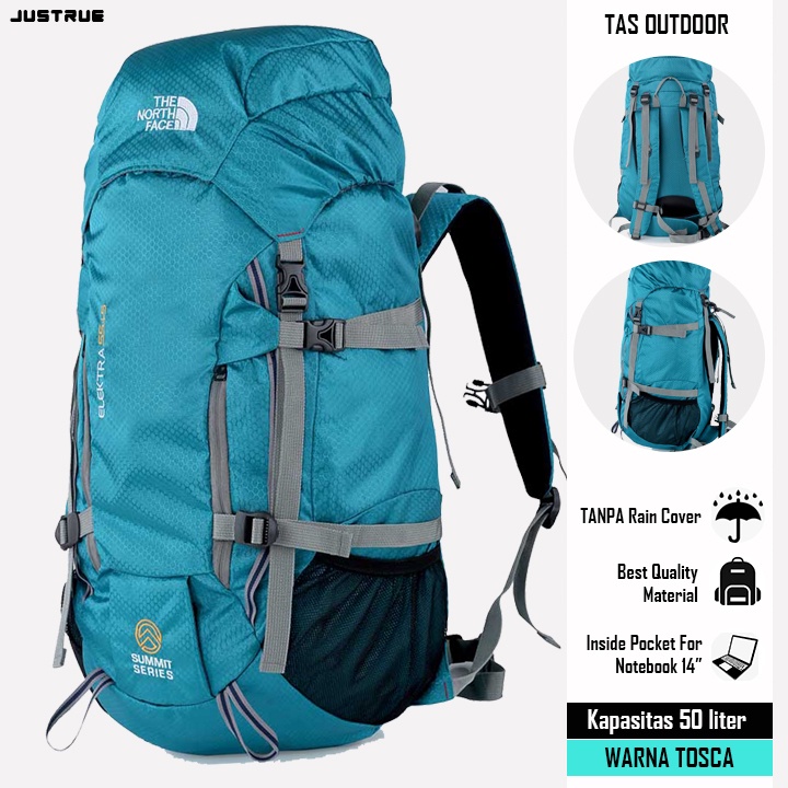 Justrue TNF Tas Gunung 50 Liter Ransel Keril Camping Tosca 670