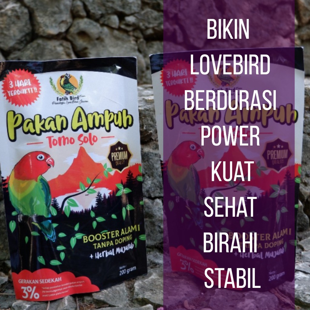 Pakan Lovebird booster/pakan gacor lovebird/pakan lomba lovebird