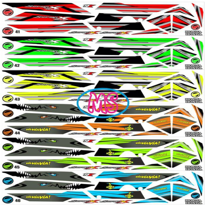 HND88 Stiker Motor Sticker Striping Supra X 125 Lama 2005 - 2007 Variasi