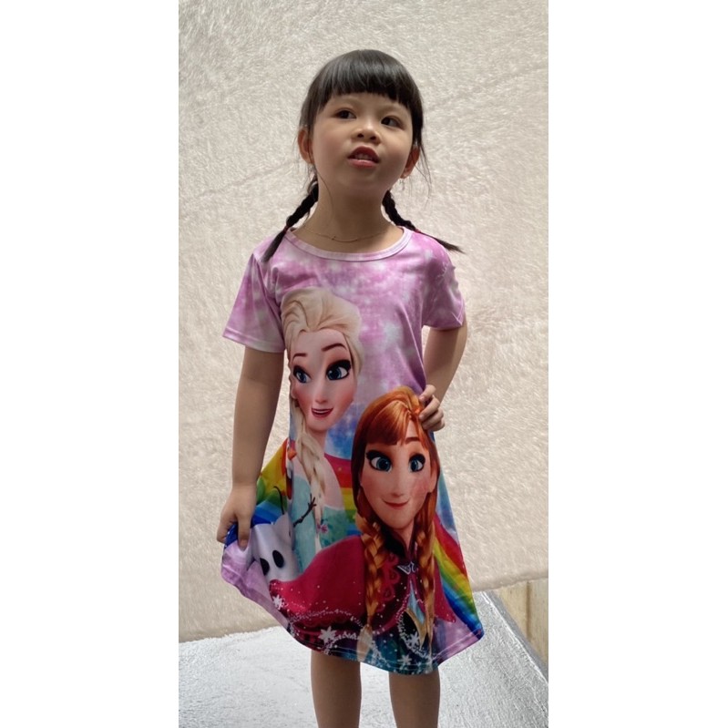 DRESS FROZEN / DRESS PRINTING / DRESS ANAK FROZEN / DASTER ANAK