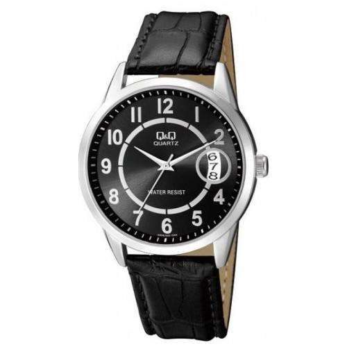 Jam Tangan Pria Stylist Casual Kulit Leather Tanggal Analog Original Q&amp;Q QnQ QQ A456 A456J Series