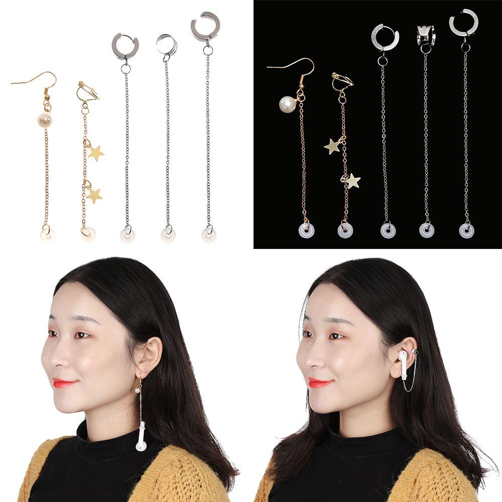 Nanas Anti Rontok Anting Aksesoris Earphone Holder Olahraga Kait Pas Aman