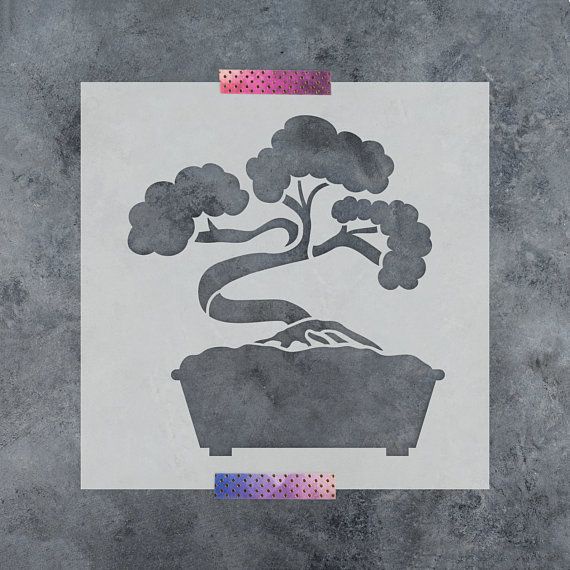 

stencil cetakan bentuk bonsai