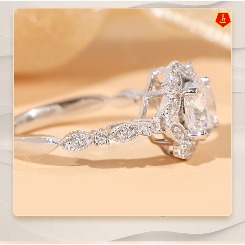 [Ready Stock]Women's Fashion Personality Moissanite Ring