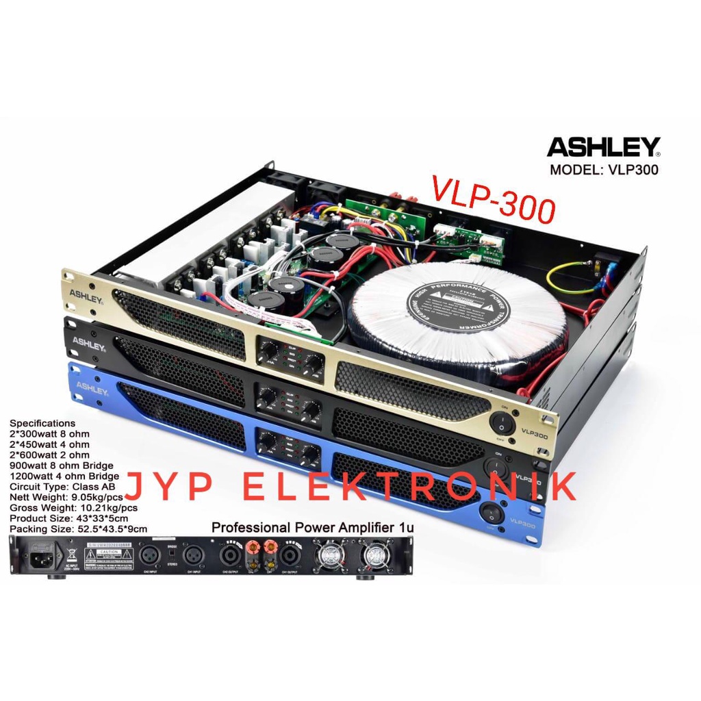 POWER AMPLIFIER ASHLEY VLP 300 / VLP300 / VLP-300 ORIGINAL