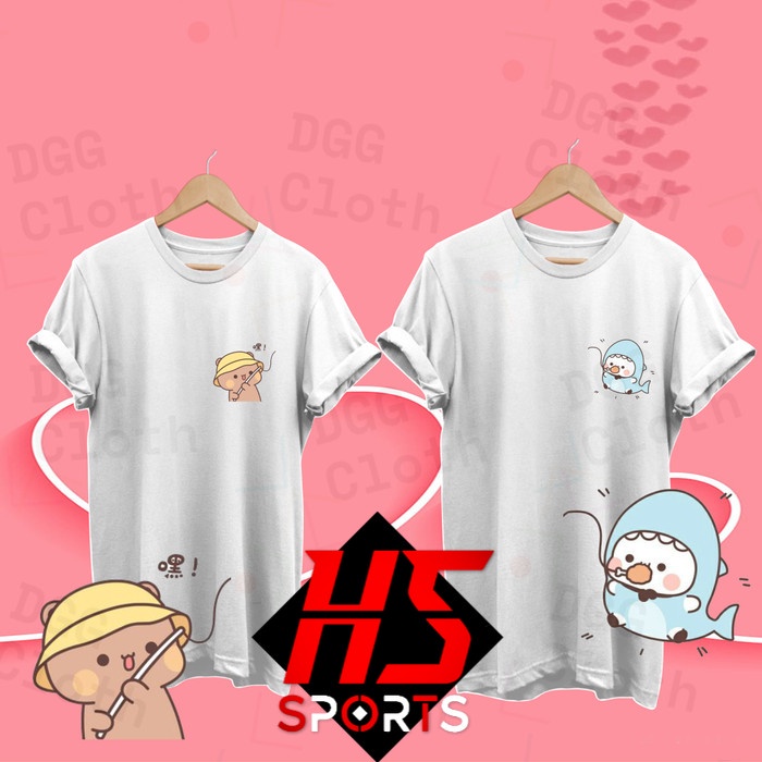 KAOS COUPLE/KAOS PASANGAN/BAJU COUPLE/BAJU PASANGAN &quot;BUBU DUDU LAGI MANCING