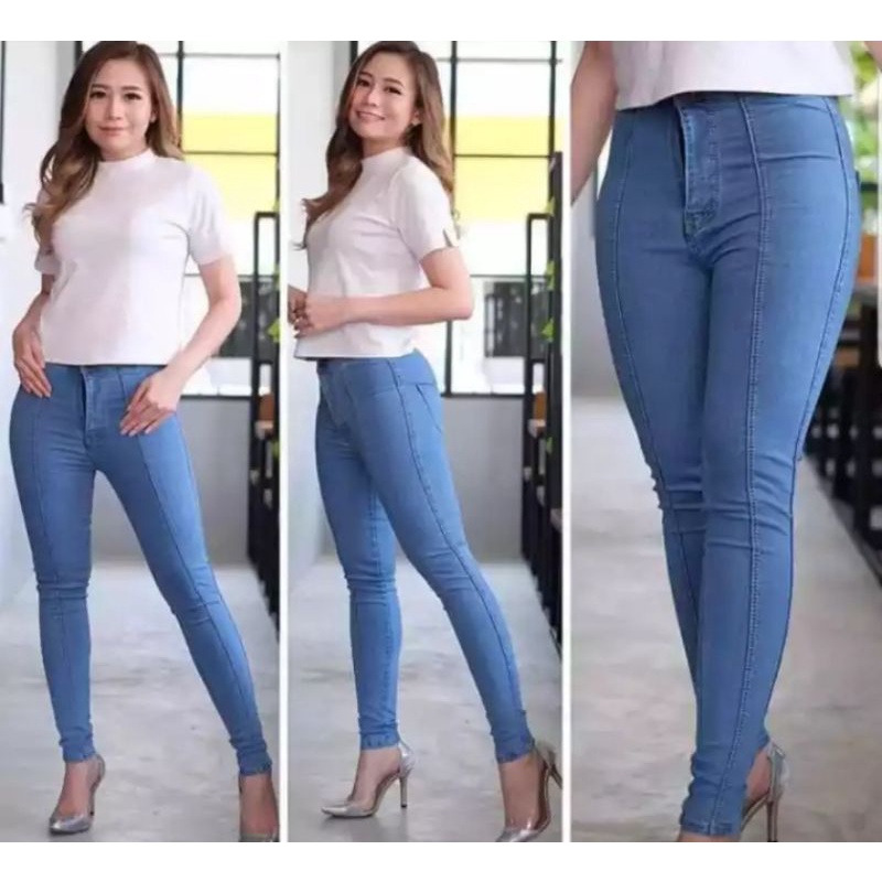 DF - CELANA JEANS HIGH WAIST 27-34 // HIGHWAIST HW LIPAT TULANG TENGAH