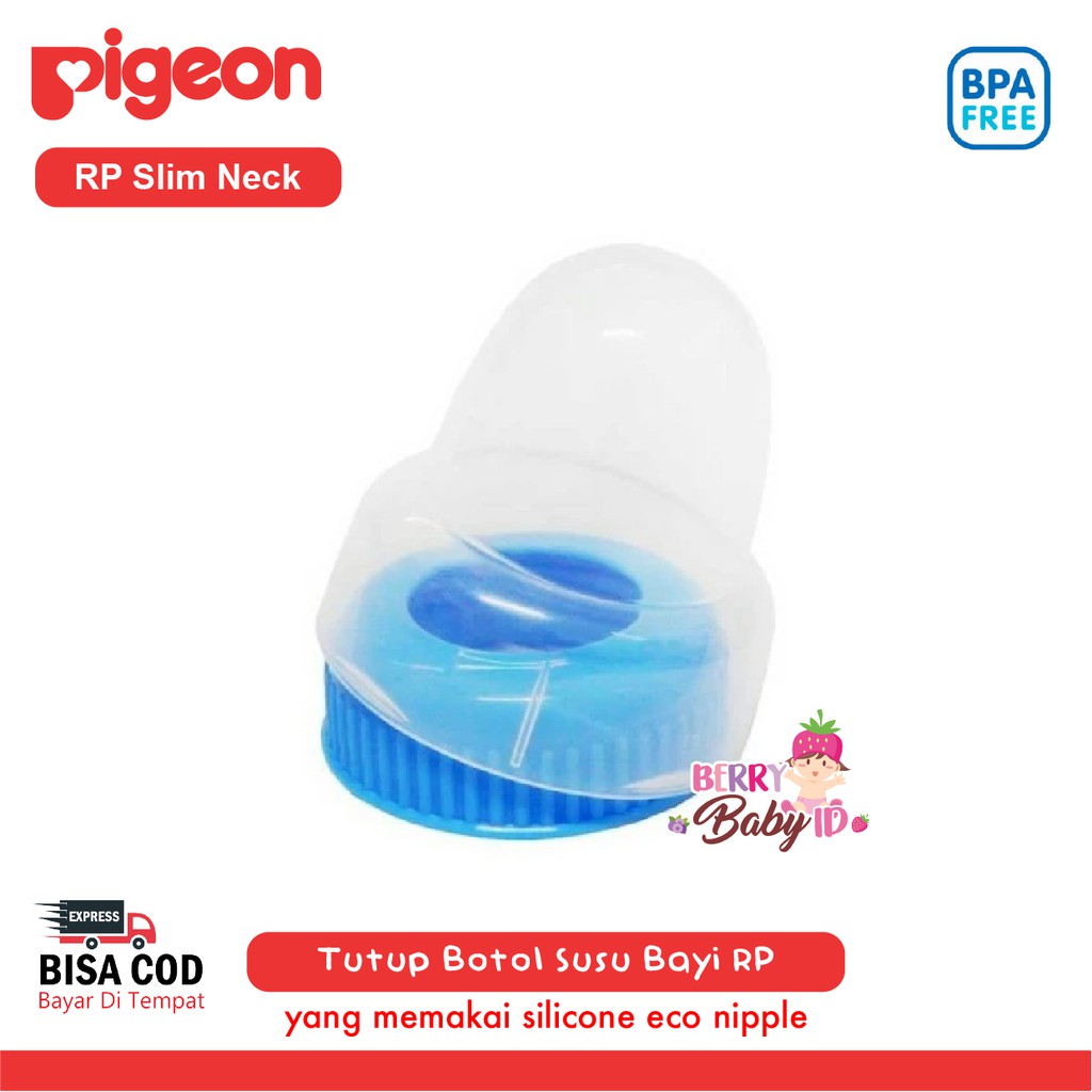 Pigeon Tutup Botol Susu Bayi Slim Neck Screw Cap &amp; Nipple Cover RP Berry Mart