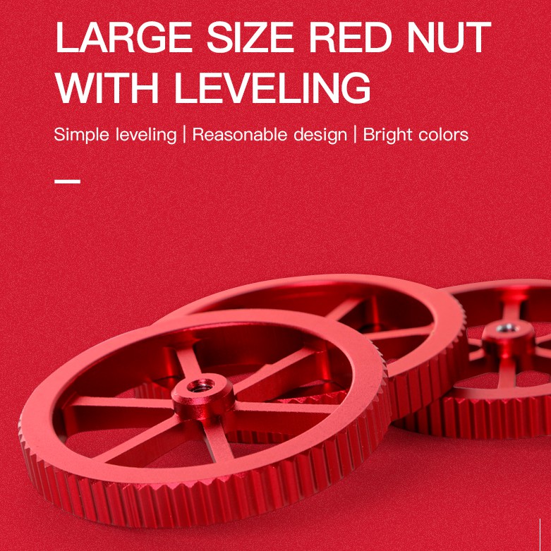 INDOCART Red Nut Large Size 3D Printer for Bed Leveling