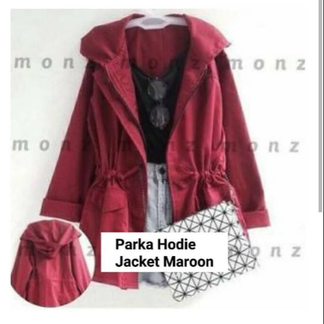 Parka hoodie jacket maroon