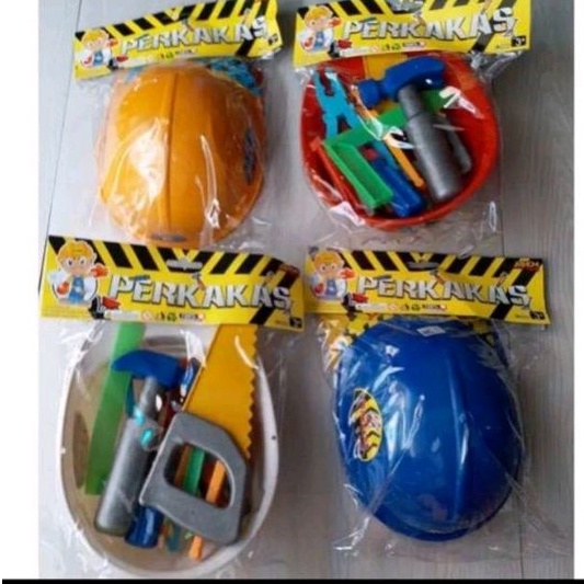 Mainan anak helm perkakas anak laki laki
