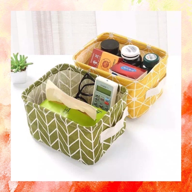 MINI STORAGE BOX ORGANIZER KERANJANG LIPAT TEMPAT AKSESORIS KOTAK PENYIMPANAN MEJA RAK