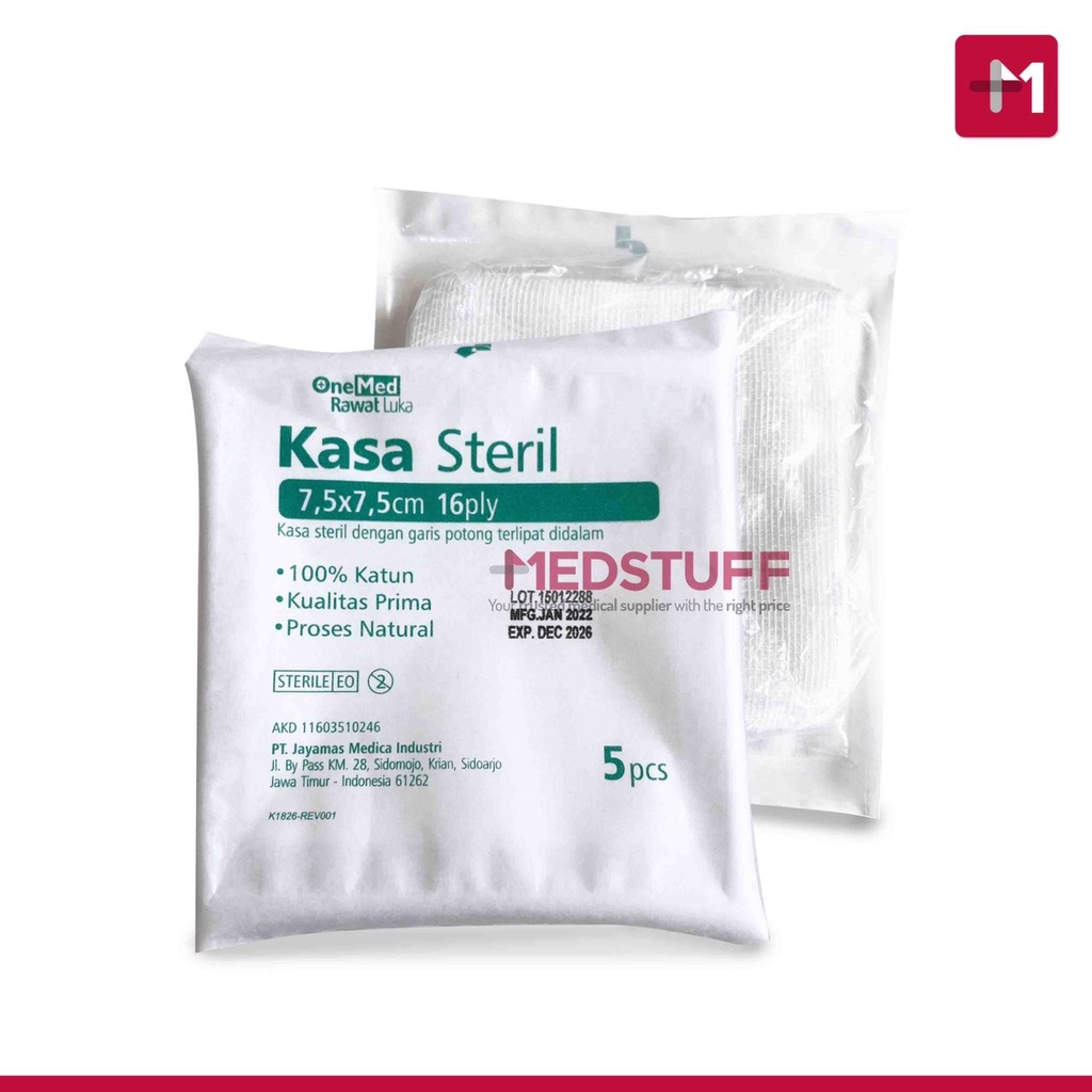 Kasa Steril 7165 Onemed Kasa Steril Onemed 7.5x7.5cm 16ply isi 5s