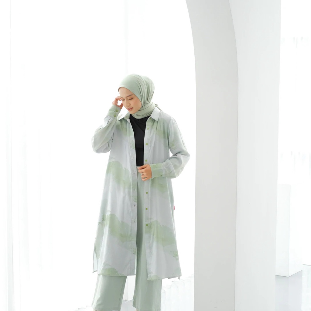 Dauky - Atasan Wanita L Tunik Basic Watercolor - Tunik Terbaru - Tunik wanita - Atasan Wanita