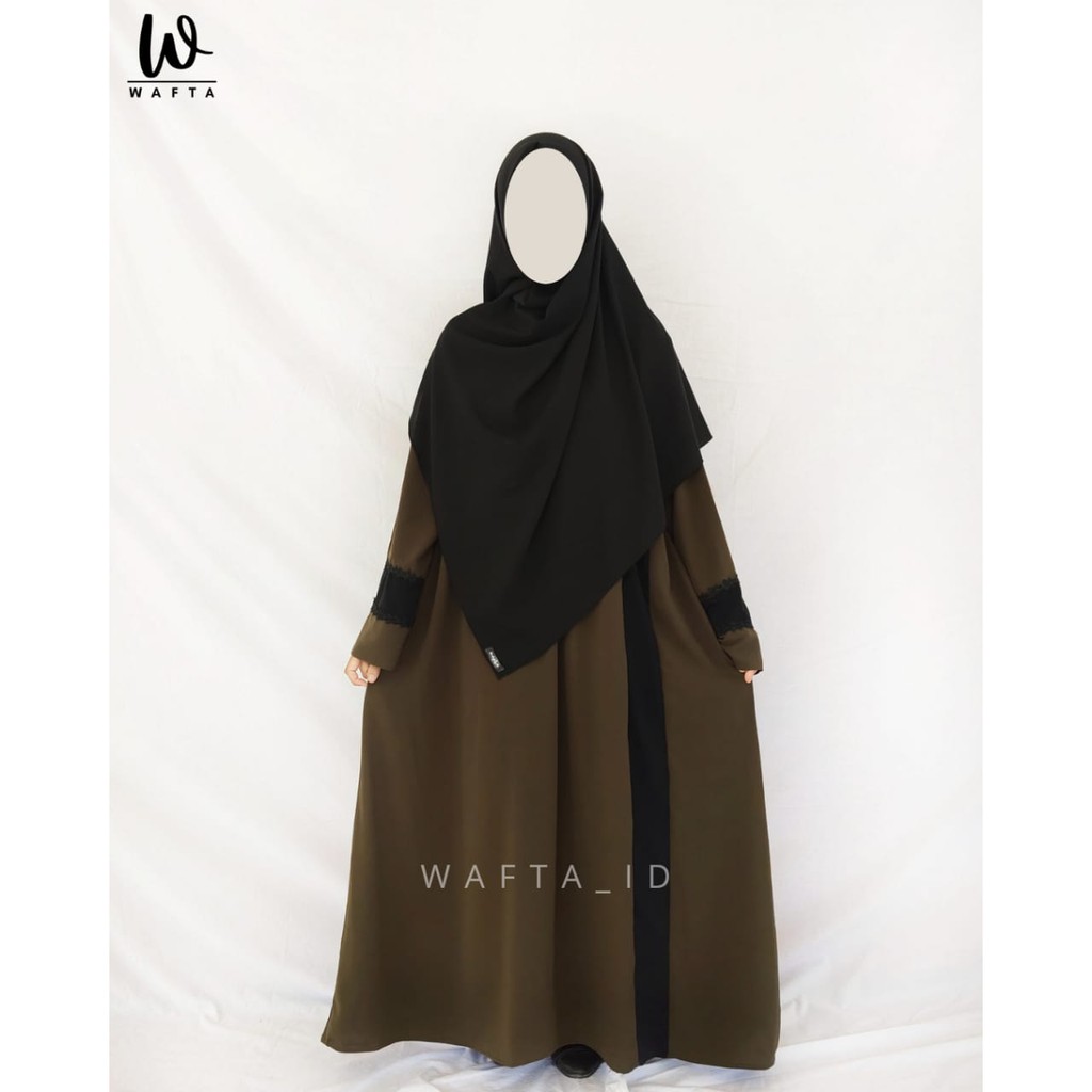HAJAR ABAYA by Wafta warna  Mossgreen