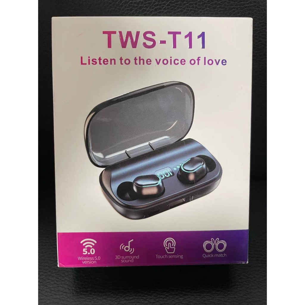 T10 .T11  in-ear sports headset stereo waterproof wireless bluetooth headset 5.0 Tws